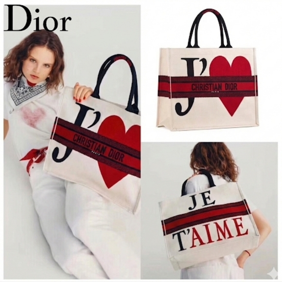 ❤️ Christian Dior LIMITED EDITION Large Book Tote DiorAmour Je T'aime  LIKE NEW✨ - Picture 5 of 17